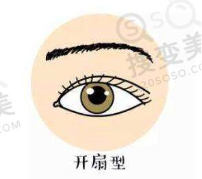开扇型双眼皮